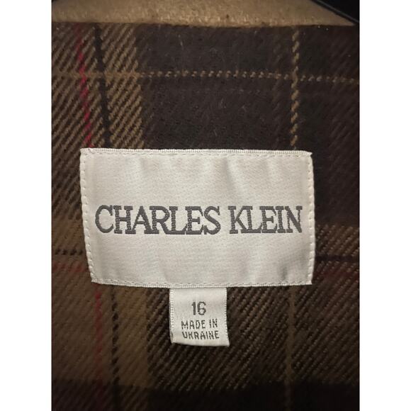 Charles Klein Camel Hair Wool Coat Jacket Size 16 Classic Tailored Outerwear - Picture 2 of 10